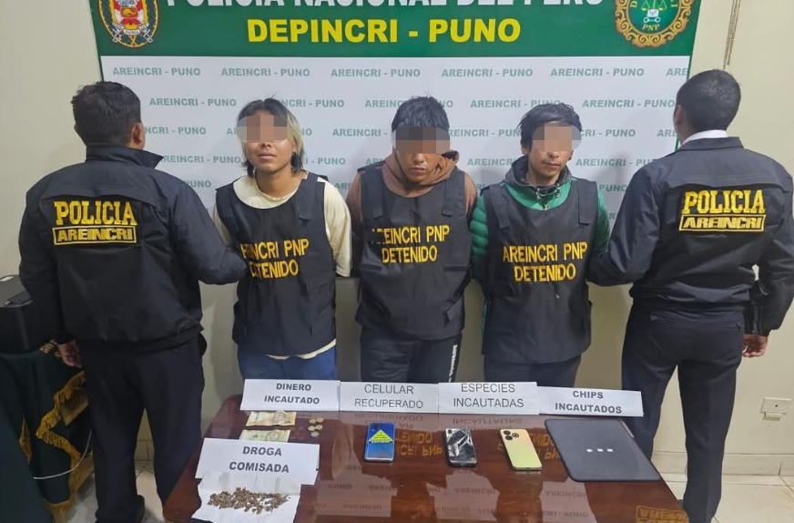 Puno | Capturan a presuntos integrantes de banda dedicada al tráfico de drogas