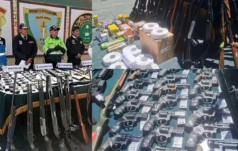 Puno | Policía Nacional presenta 237 armas incautadas durante operativos entre 2024 y 2025
