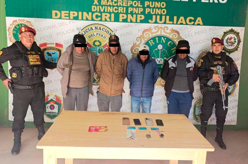 Juliaca | Cuatro sujetos fueron arrestados por presunto robo agravado Juliaca | Cuatro sujetos fueron arrestados por presunto robo agravado