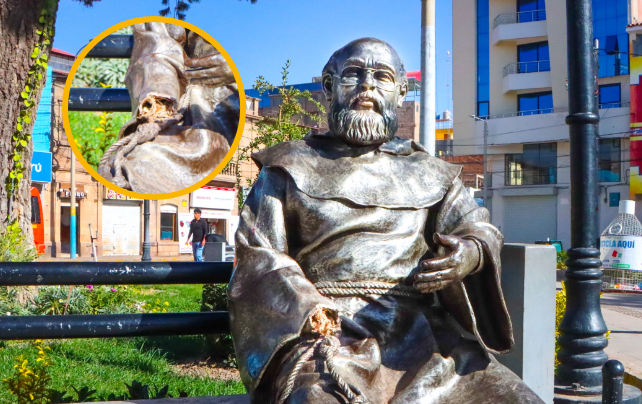Juliaca | Vandalizan monumento del padre Teodoro Sakata y dañan patrimonio cultural