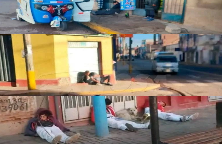 San Román | Integrantes de bandas y pobladores quedan tirados en la vía pública por ingesta de licor San Román | Integrantes de bandas y pobladores quedan tirados en la vía pública por ingesta de licor
