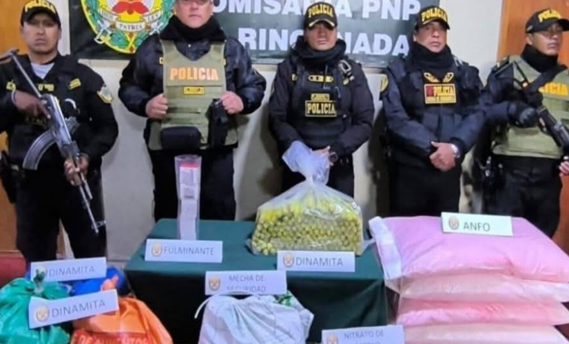 Putina | Policía incauta arsenal de dinamita y ANFO almacenado en una casa de Ananea